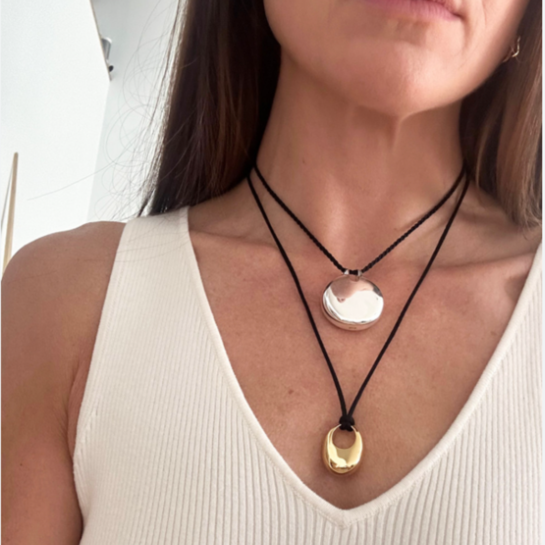 Gold Sloping Pendant Necklace