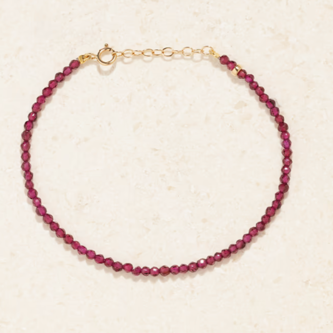 January Garnet Birthstone Bracelet