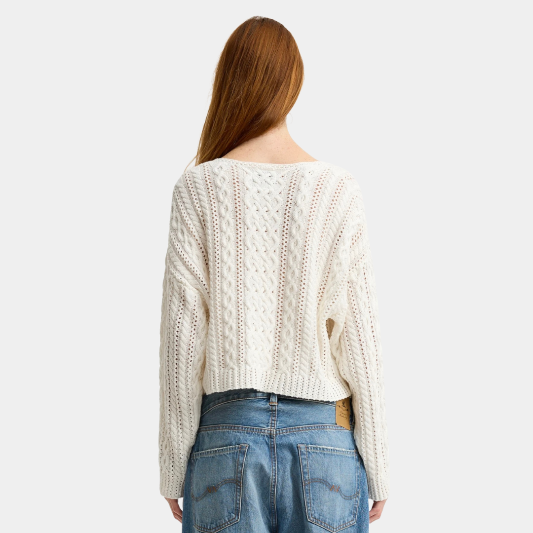 Cropped Cable Sweater