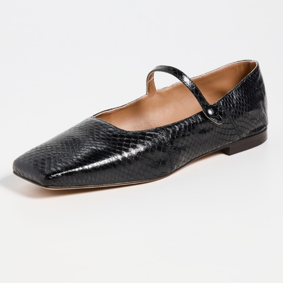 Square Toe Mary Jane Flats