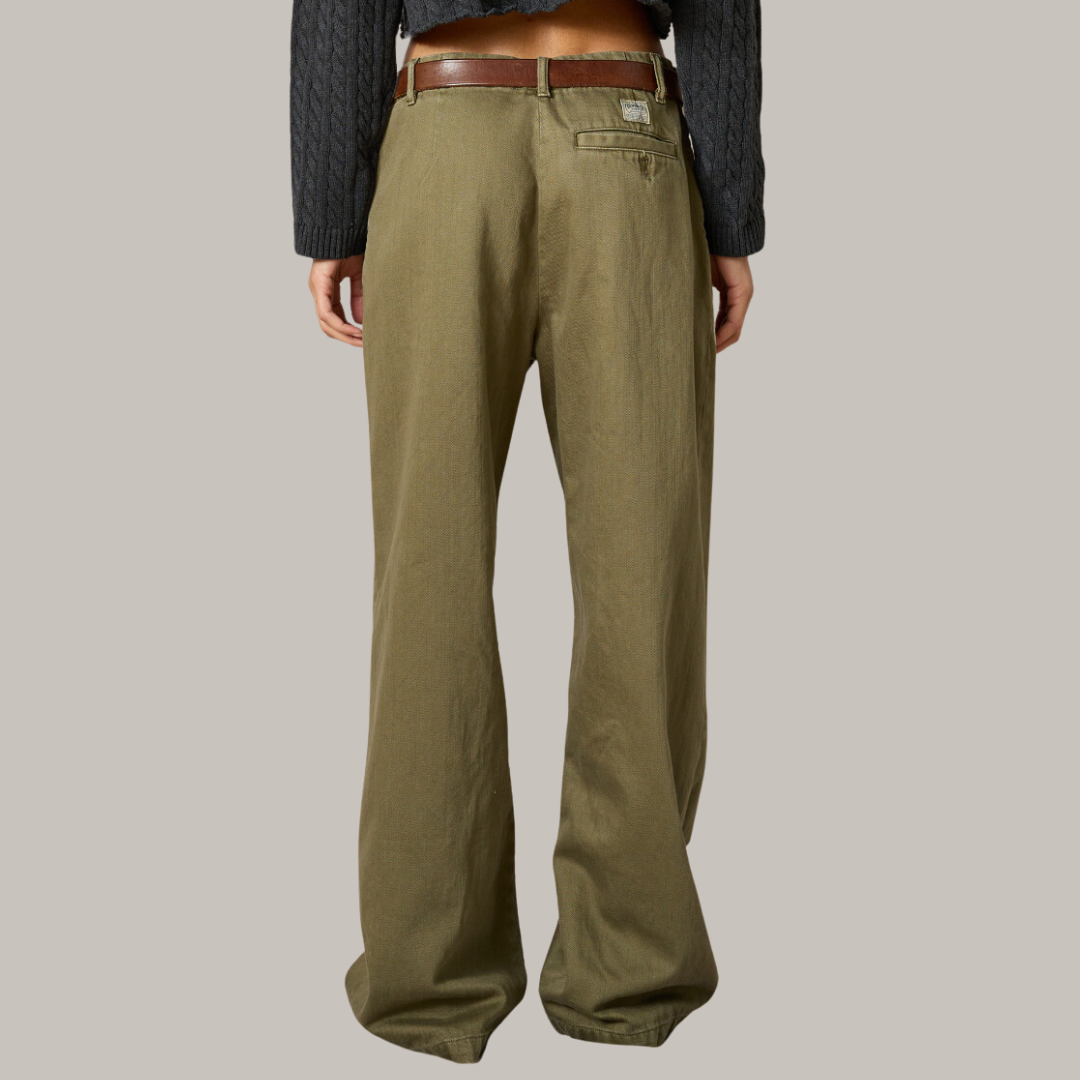 Teri Wideleg Twill Work Pant
