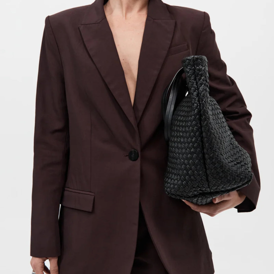 Large Woven Trapeze Bag