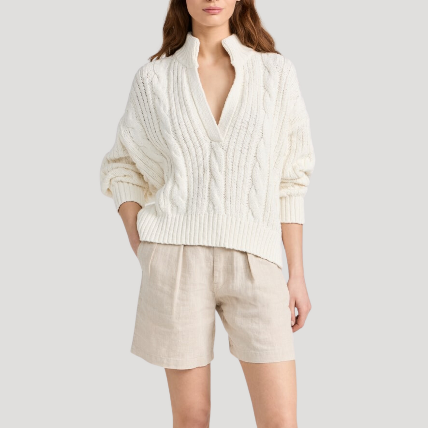 Split Cable Sweater