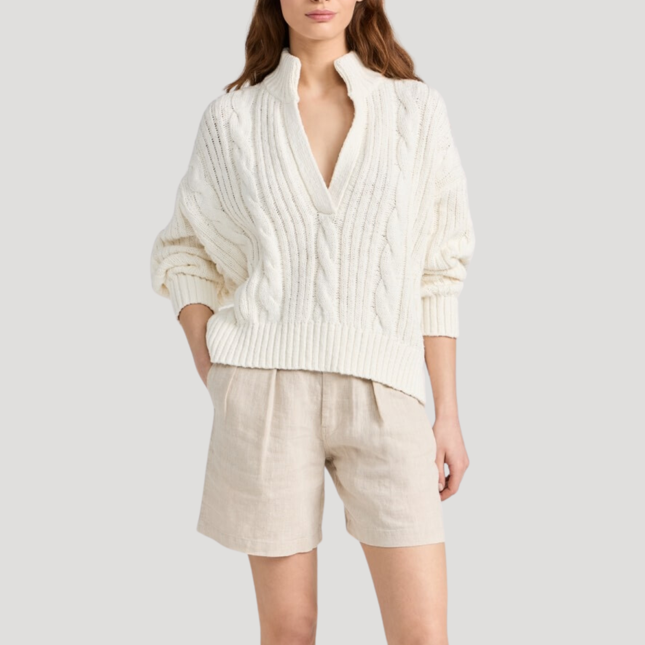 Split Cable Sweater