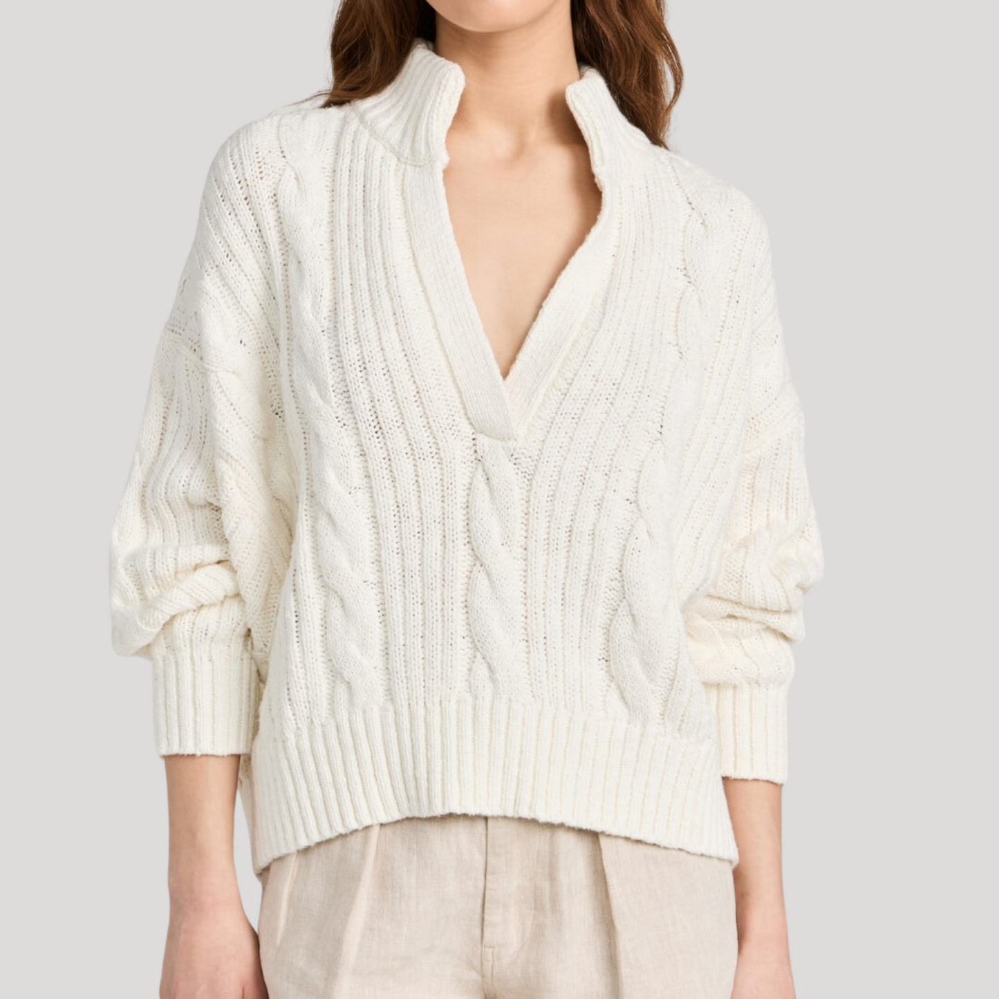 Split Cable Sweater