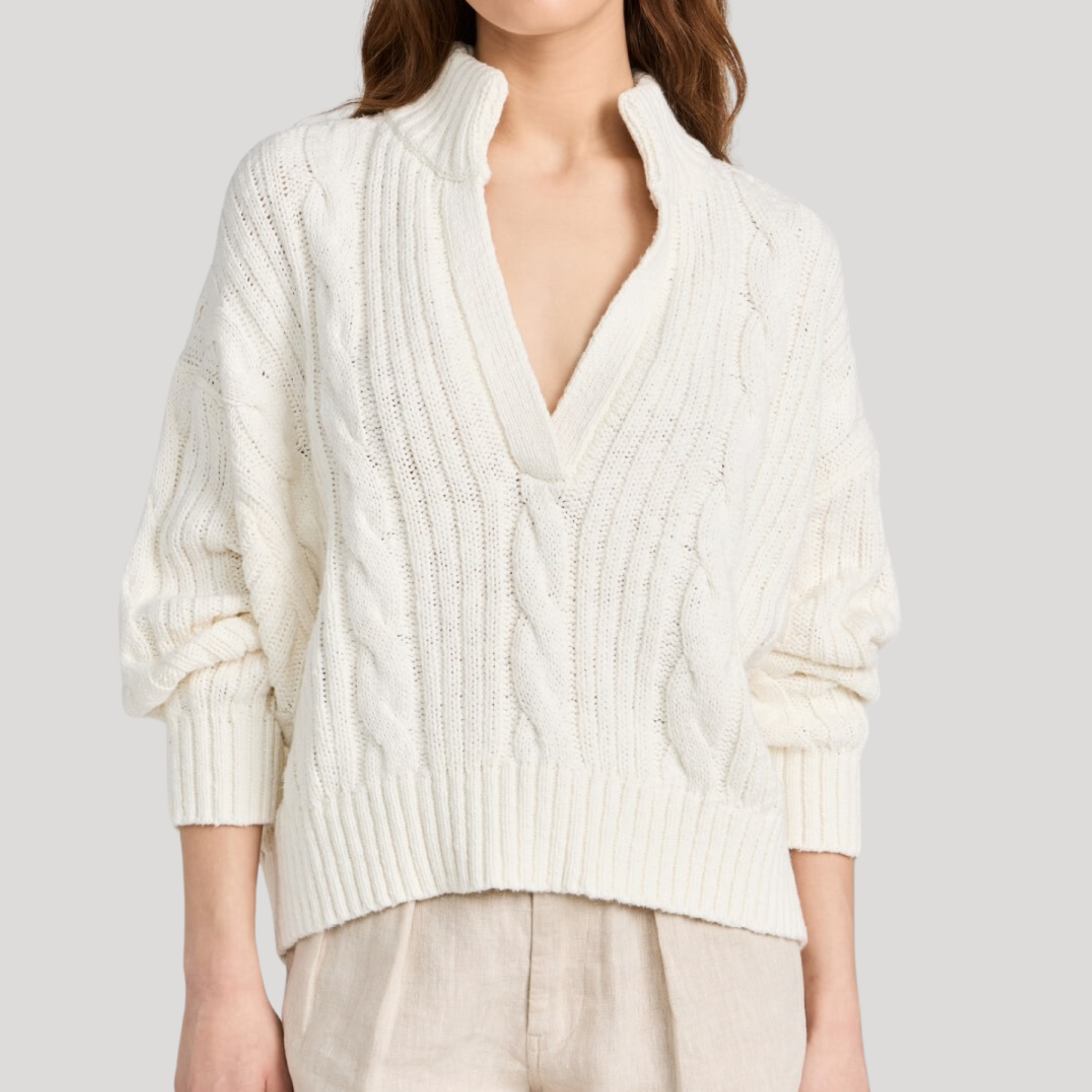 Split Cable Sweater