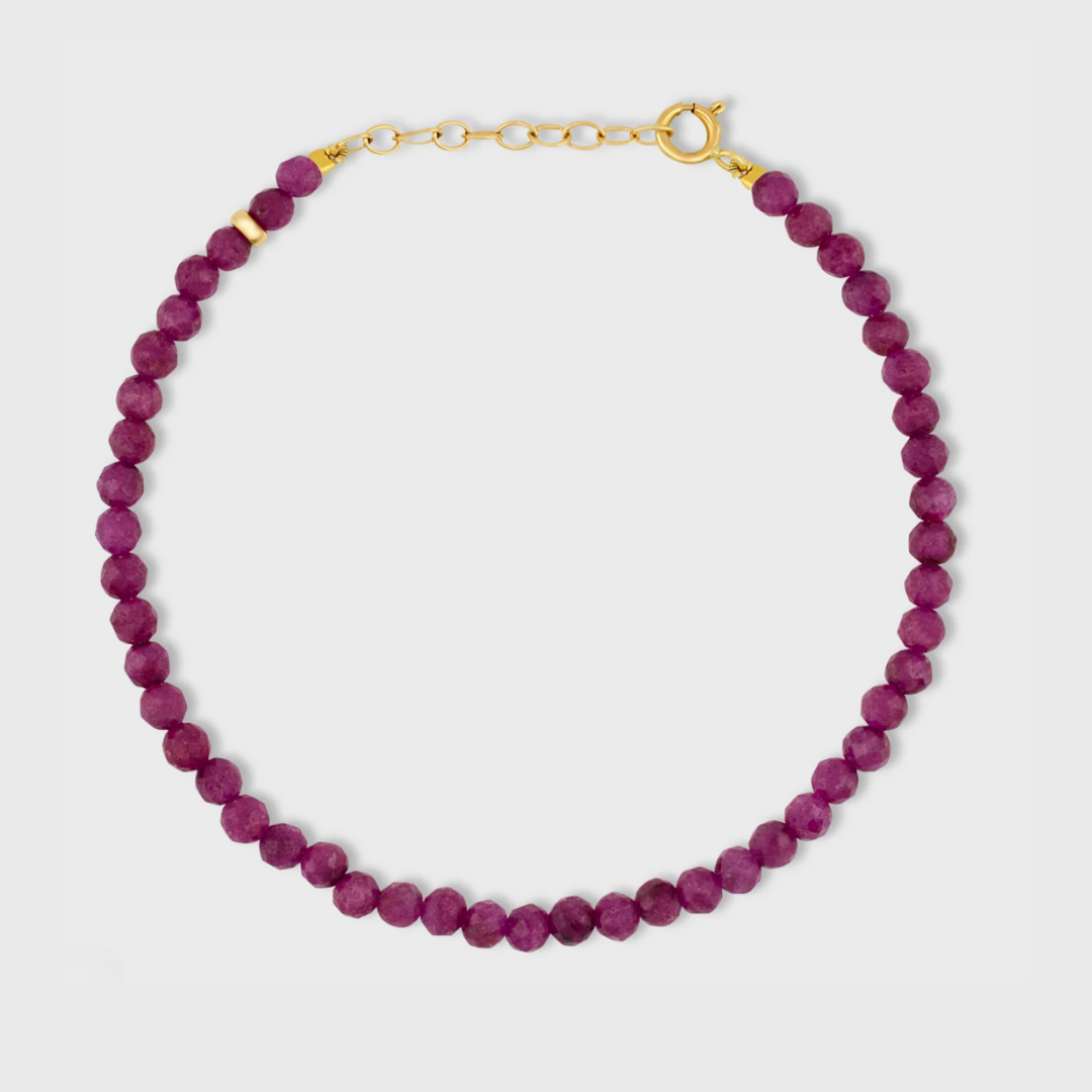 Ruby July Birthstone Bracelet