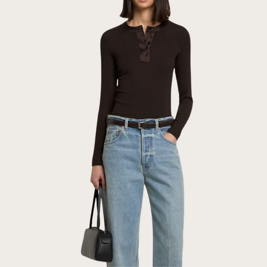 Satin Trim Henley