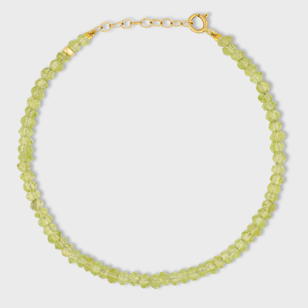 August Peridot Birthstone Bracelet