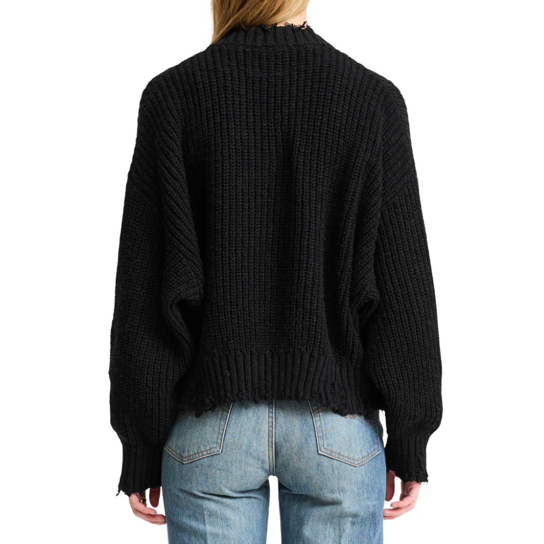 Distressed Cotton Sweater
