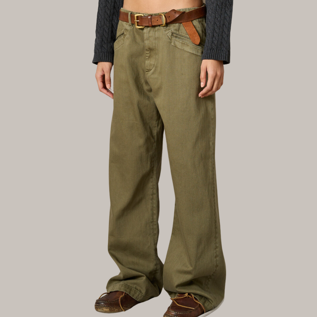 Teri Wideleg Twill Work Pant