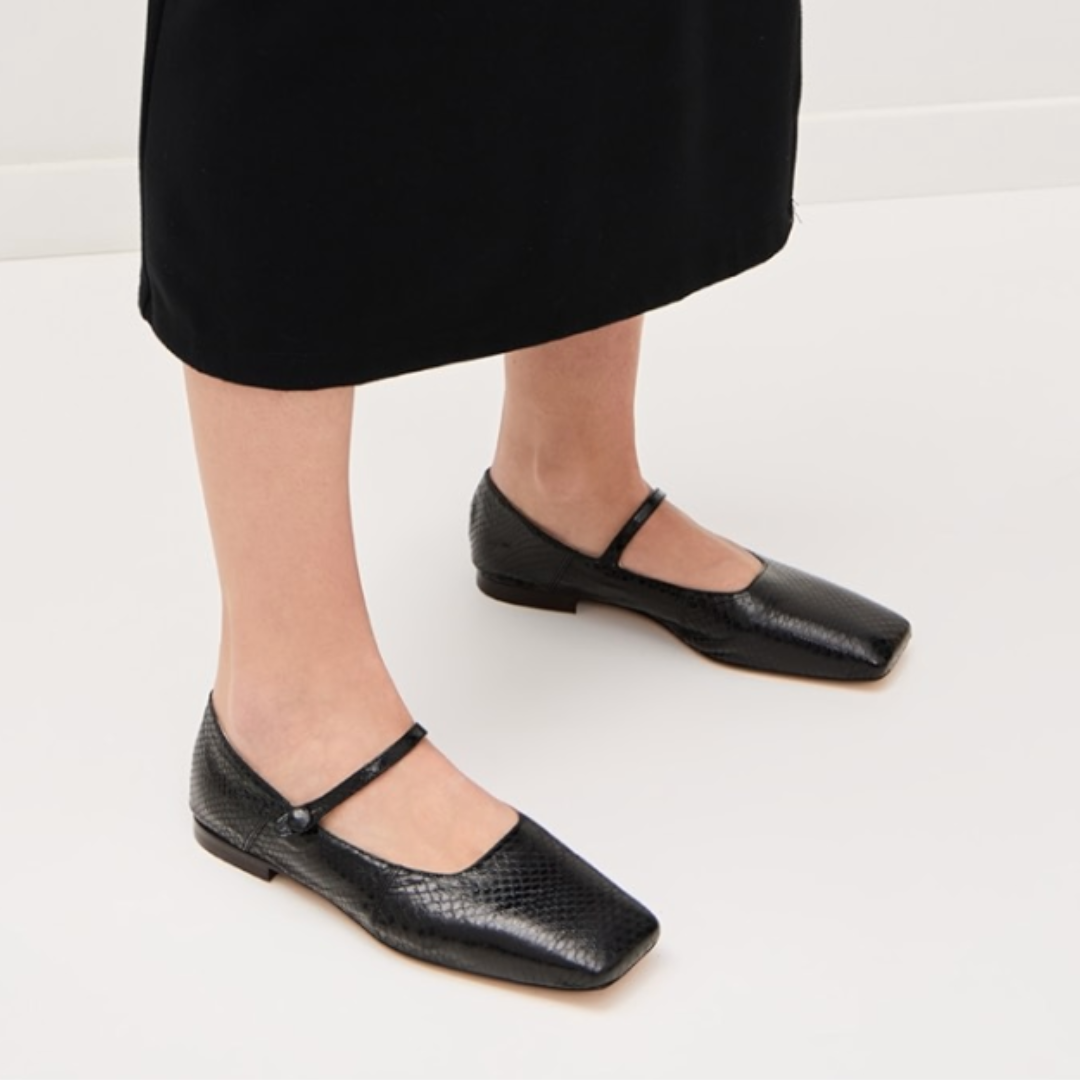 Square Toe Mary Jane Flats