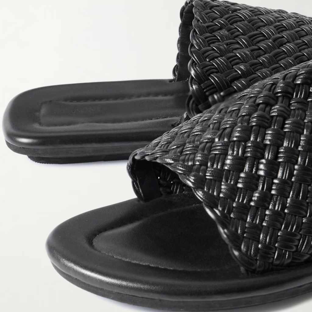 Woven Leather Slide