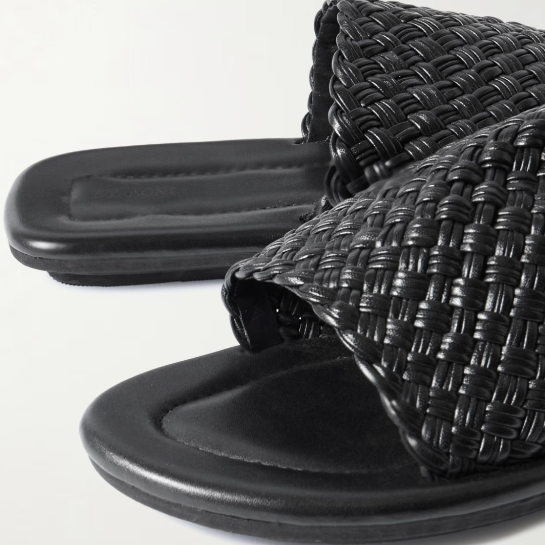 Woven Leather Slide