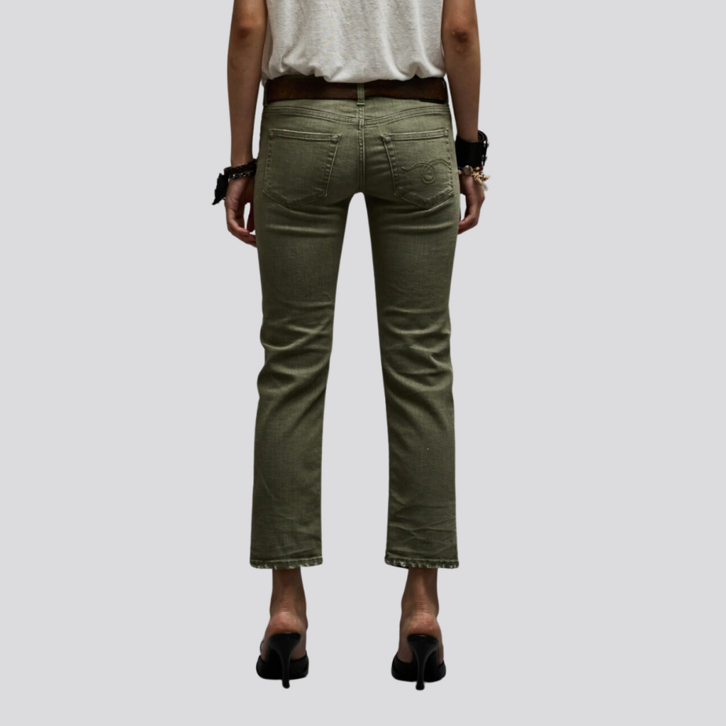 Boy Straight Olive Green Stretch