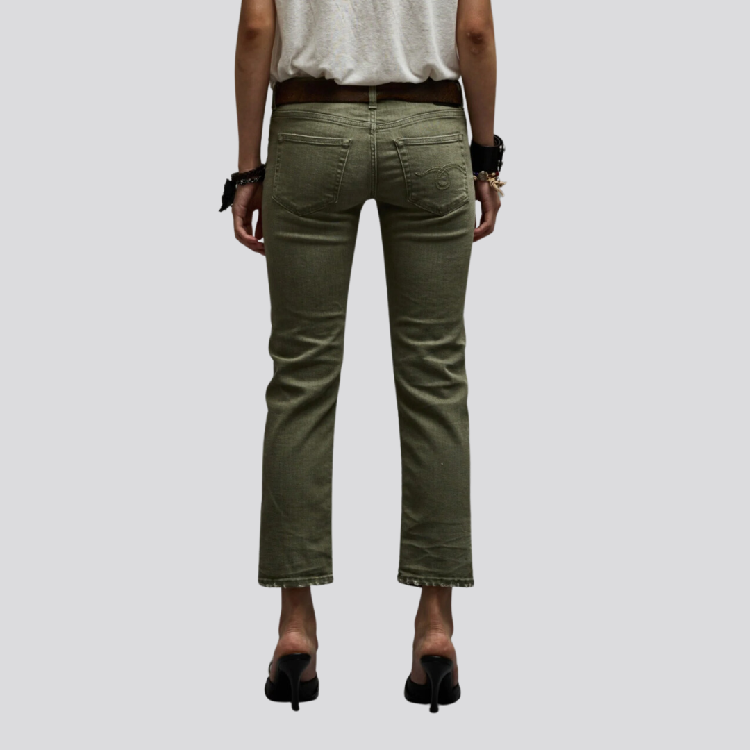 Boy Straight Olive Green Stretch