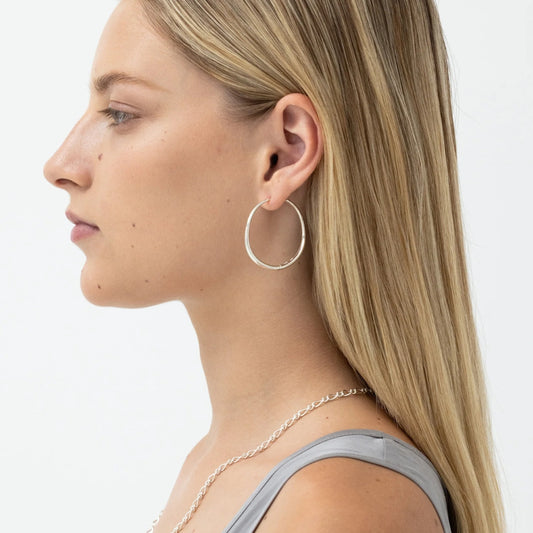 Momento Large Hoops - Silver
