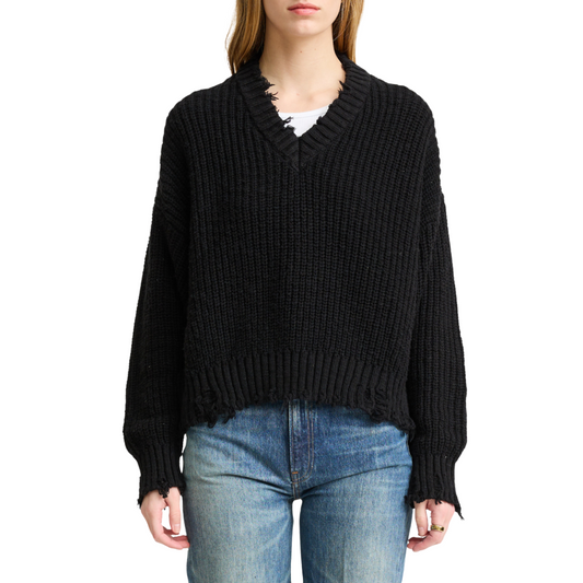 Distressed Cotton Sweater