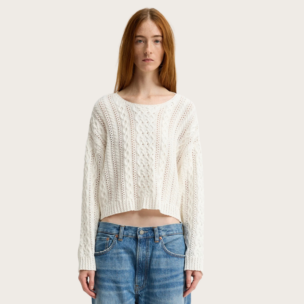 Cropped Cable Sweater