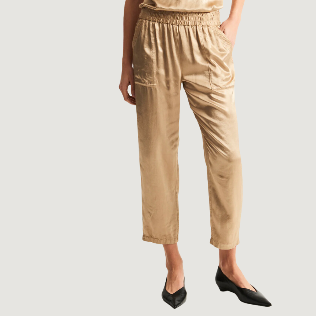 Trapunto Satin Pant