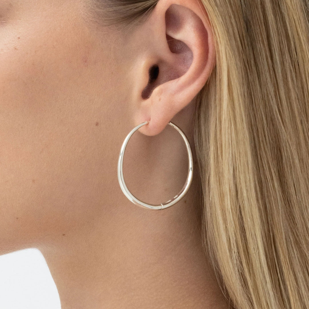 Momento Large Hoops - Silver