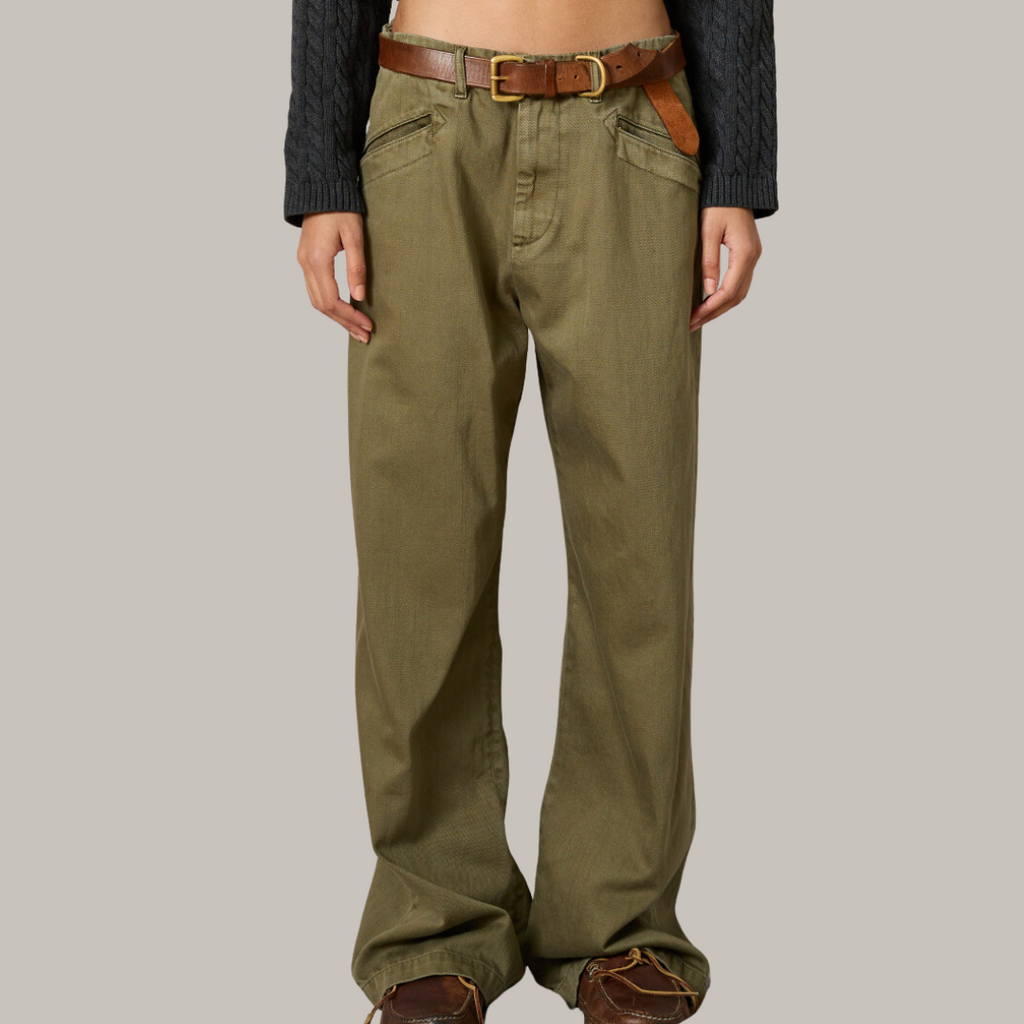Teri Wideleg Twill Work Pant