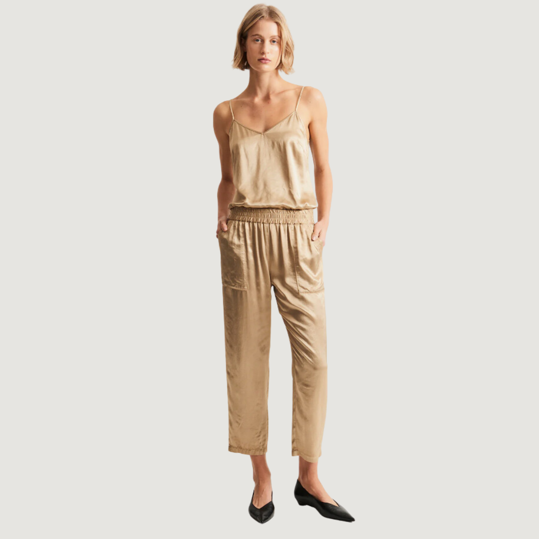 Trapunto Satin Pant