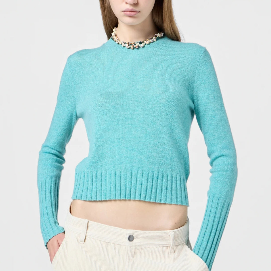 Shrunken Cashmere Crew